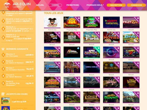 Arlequin Casino Software Screenshot