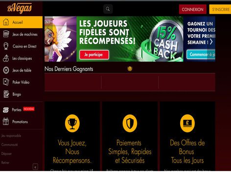 BeVegas Casino Software Screenshot