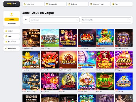 One Spin Casino Software Screenshot