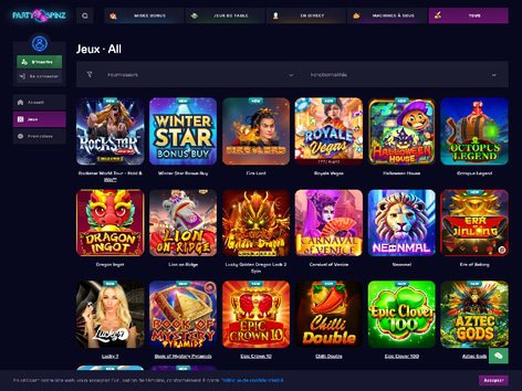 Party Spinz Casino Software Screenshot