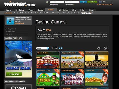 Winner Casino Software Screenshot