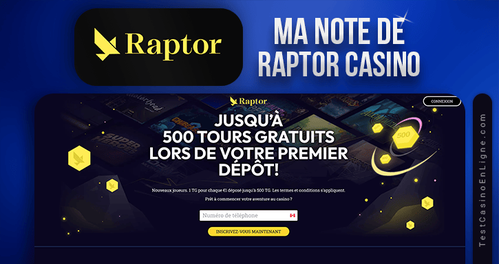 note et recommandation de raptor casino