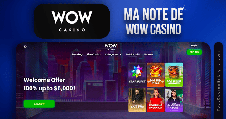 note de wow casino