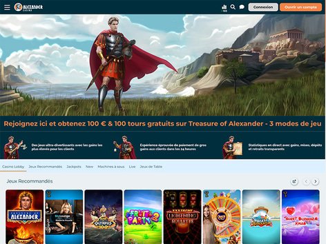 Alexander Casino Website Screenshot