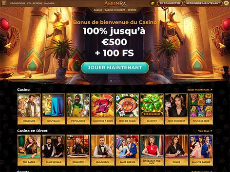 Amunra Casino Website Screenshot