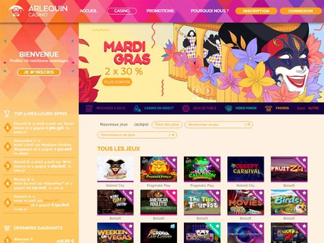 Arlequin Casino Website Screenshot