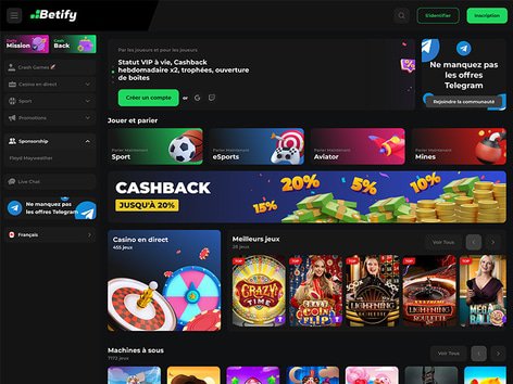 Betify Casino Website Screenshot