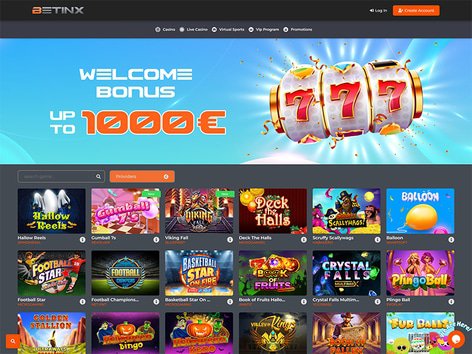 Betinx Casino Website Screenshot