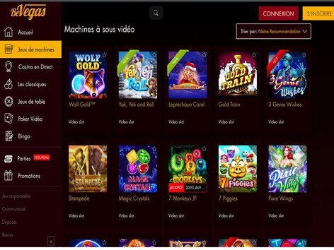 BeVegas Casino Website Screenshot