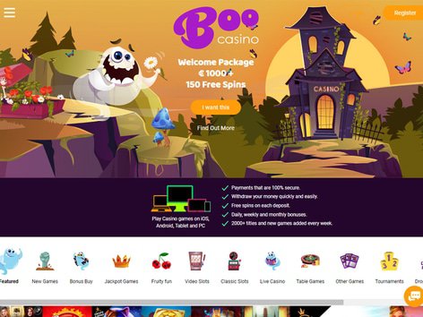 Boo Casino Website Screenshot