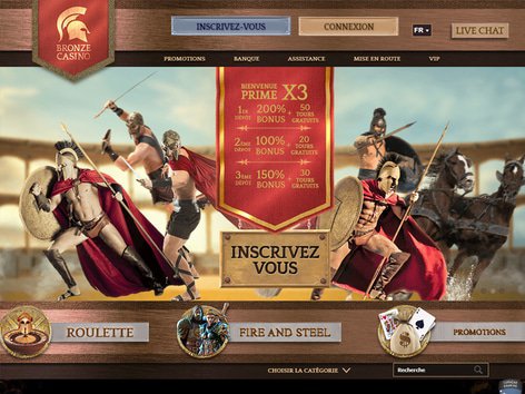 Bronze Casino Website Screenshot