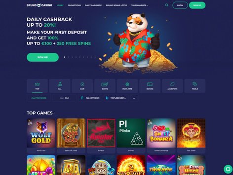 Bruno Casino Website Screenshot