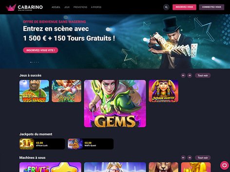 Cabarino Casino Website Screenshot