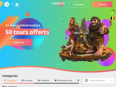 Cadoola Casino Website Screenshot