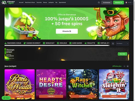 CloverSpin Casino Website Screenshot