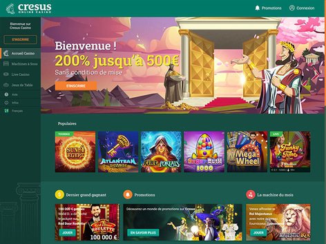 Cresus Casino Website Screenshot