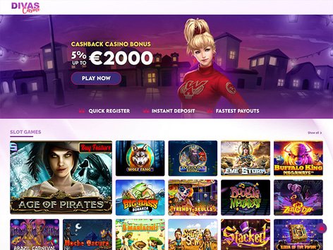 Divas Casino Website Screenshot