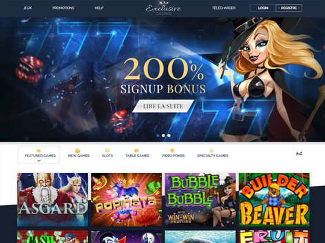 Exclusive Casino Website Screenshot