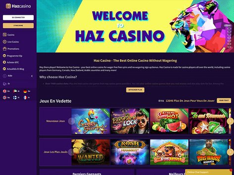 Haz Casino Website Screenshot