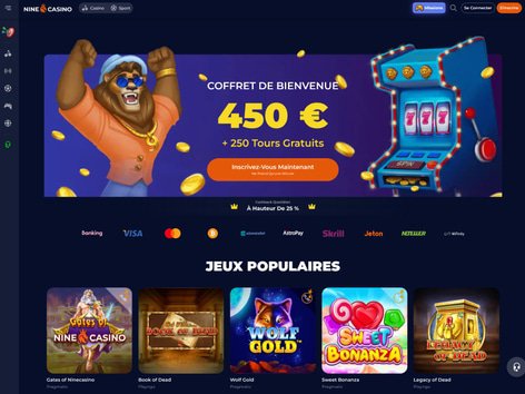 Nine Casino Website Screenshot