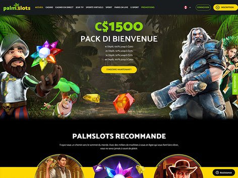 PalmSlots Casino Website Screenshot