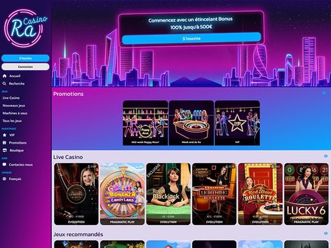 Ra Casino Website Screenshot