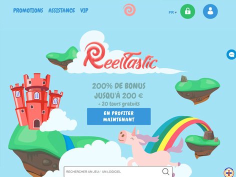 Reeltastic Casino Website Screenshot