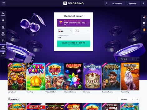 SG Casino Website Screenshot