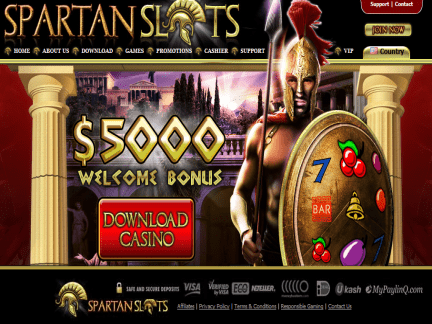 Spartan Slots Casino Website Screenshot