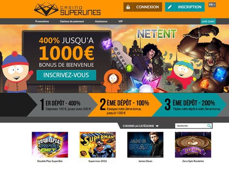 Superlines Casino Website Screenshot