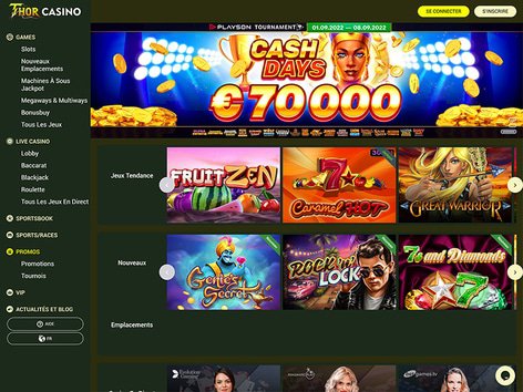 Thor Casino Website Screenshot