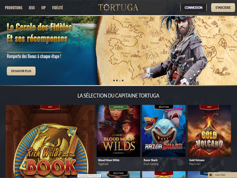 Tortuga Casino Website Screenshot