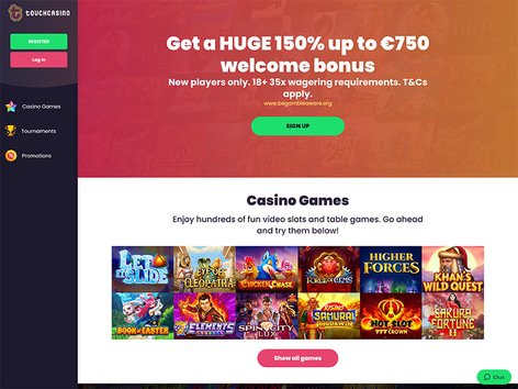 Touch Casino Website Screenshot