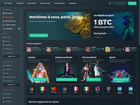 Vave Casino Website Screenshot