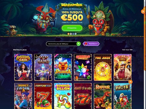 Wazamba Casino Website Screenshot