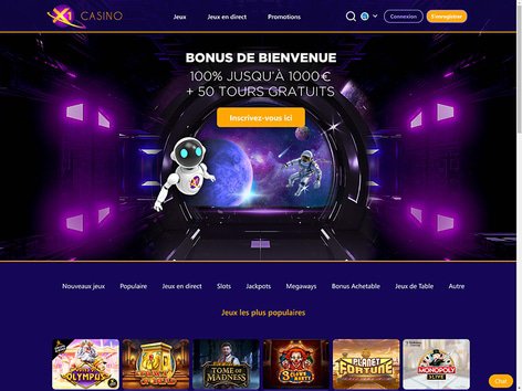 X1 Casino Website Screenshot